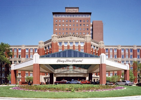 Exterior of Henry Ford Hospital